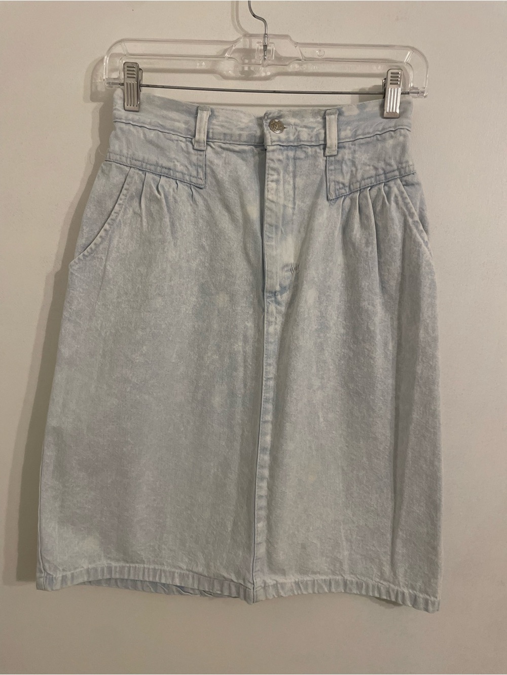 Wrangler Vintage Pale Blue Washed Denim Midi Skirt